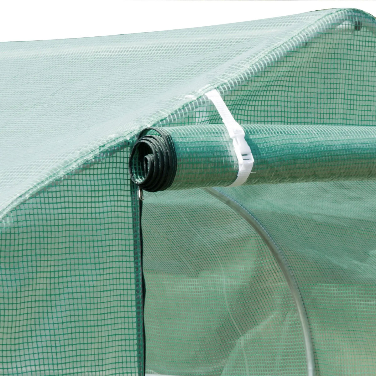 Walk-In Polytunnel Greenhouse with Zipped Door and Roll-Up Windows, 3 x 2 x 2m, Green