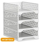 2 or 4 Pack Stackable Wardrobe Storage Basket PP Plastic Foldable Shelf Drawer Organiser for Clothes Toys Books