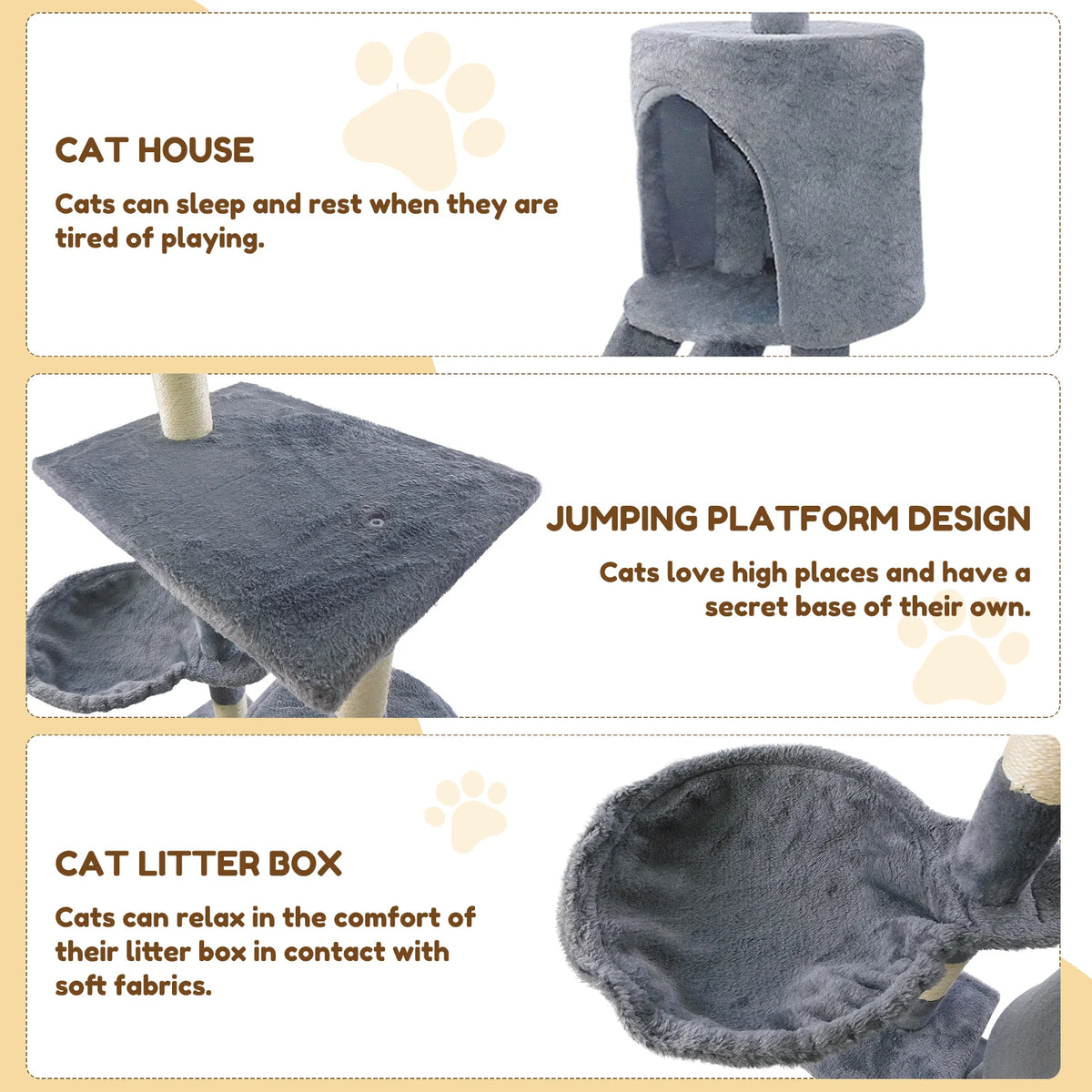 DayPlus 140cm Cat Tree Tower Multilevel Scratching Posts Condos Ladder Activity Centre for Cats
