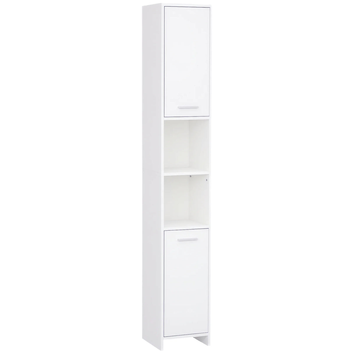 Storage Cabinet for Bathroom & Bedroom, Freestanding Cupboard with Door and Shelves, White