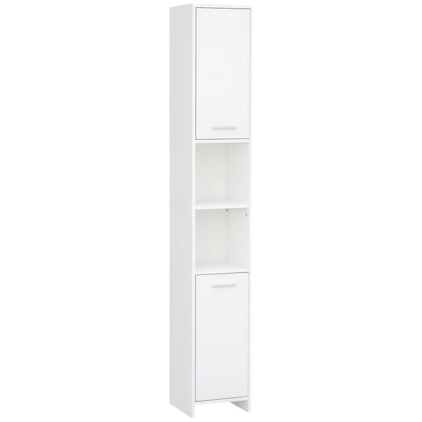 Storage Cabinet for Bathroom & Bedroom, Freestanding Cupboard with Door and Shelves, White