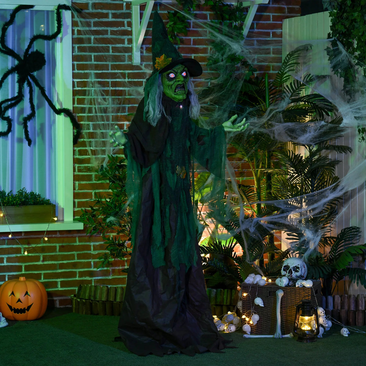 Witch prop with yellow glowing leaves detail