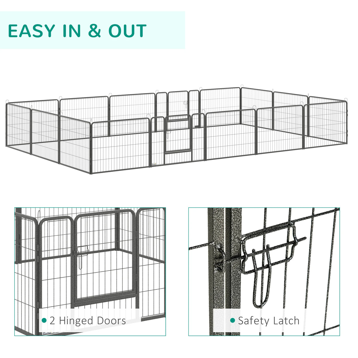 16-Panel Heavy Duty Puppy Play Pen for Small Dogs, 60cm High