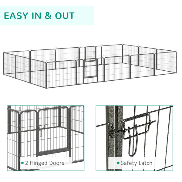 16-Panel Heavy Duty Puppy Play Pen for Small Dogs, 60cm High