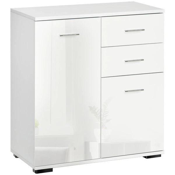 High Gloss Sideboard Cabinet with 2 Doors and 2 Drawers