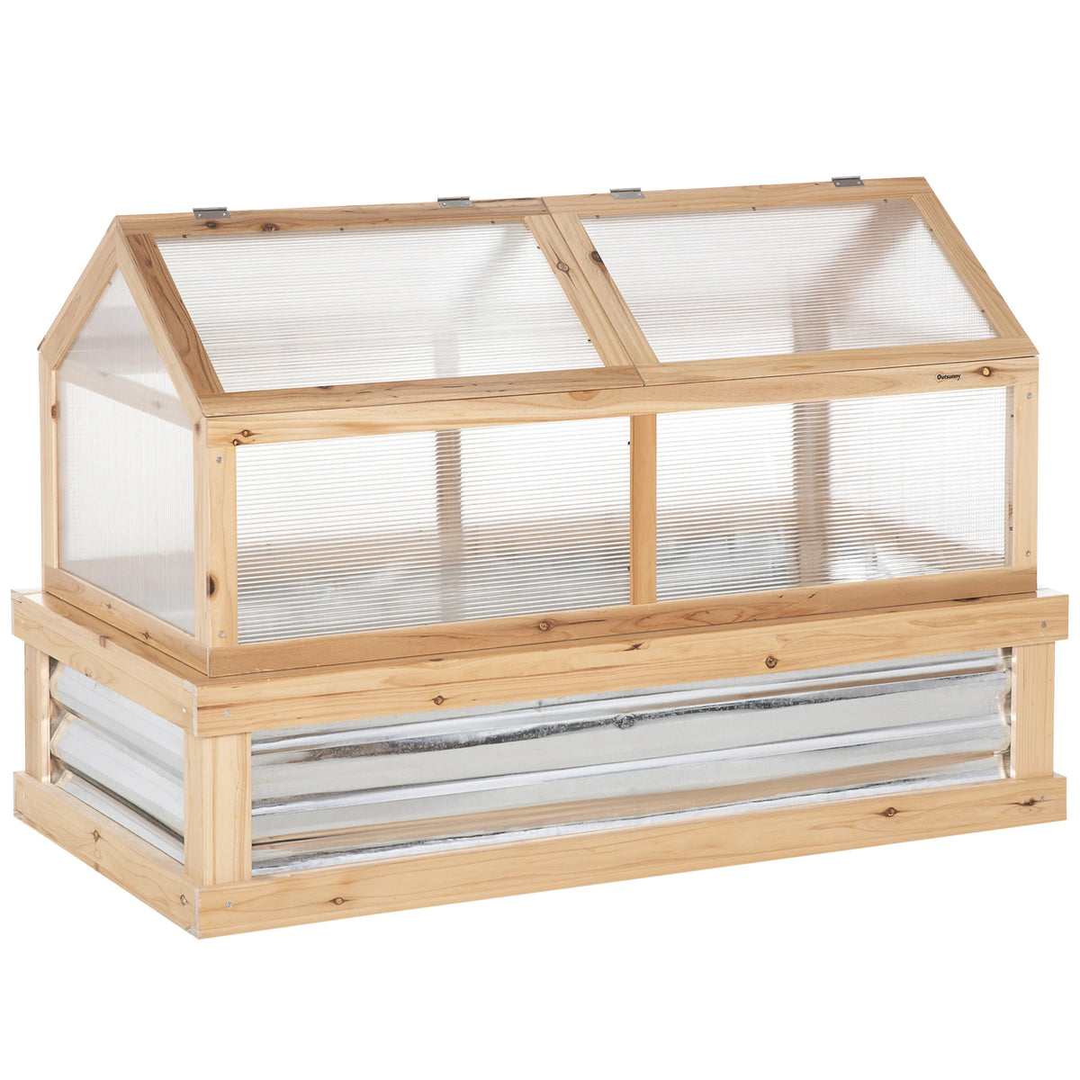 Raised Garden Bed Kit with Greenhouse Top, Cold Frame Planter Protection, Natural