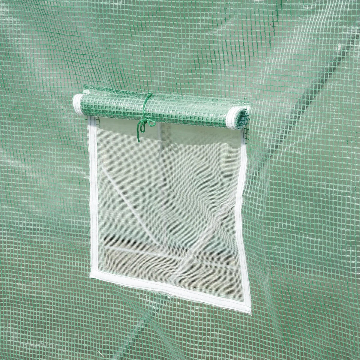Walk-In Polytunnel Greenhouse with Zipped Door and Roll-Up Windows, 3 x 2 x 2m, Green