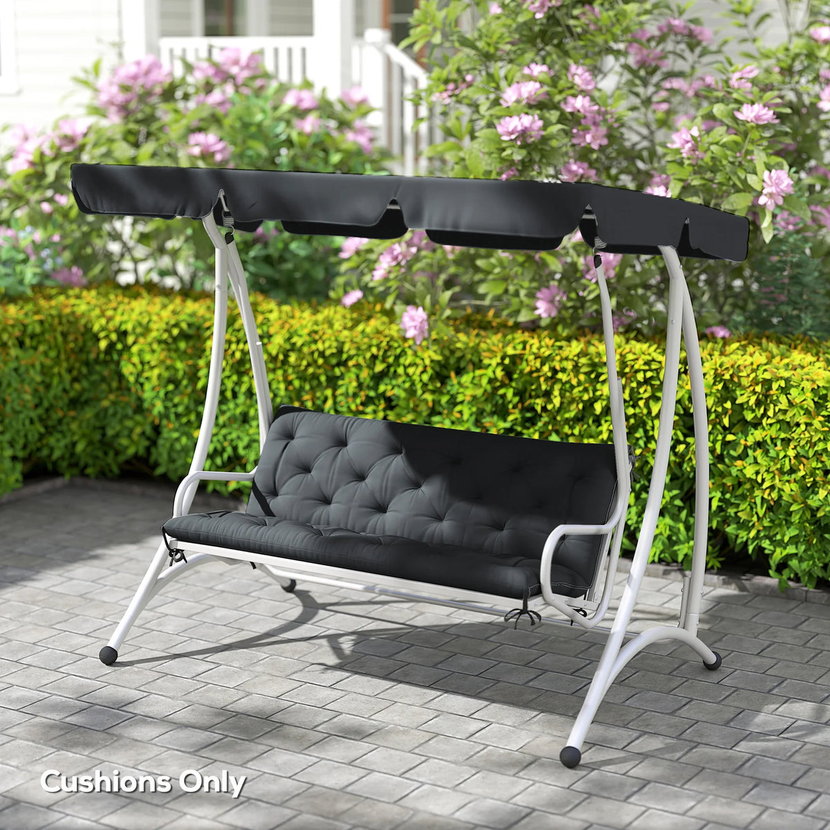 3 Seater Garden Bench Cushion with Ties, 150cm