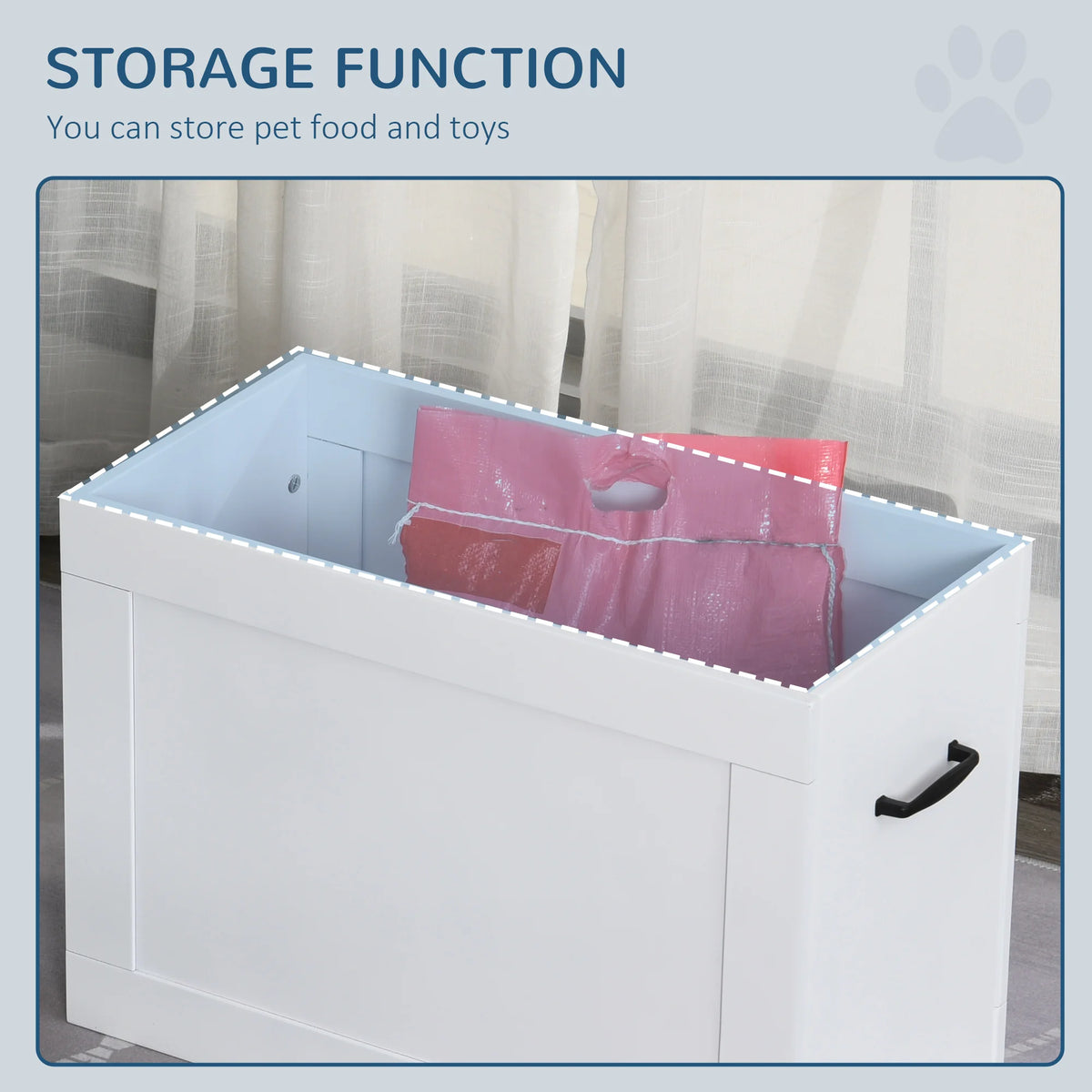 Raised Dog Bowls with Storage 60x30x41cm Elevated Feeder 2 Stainless Steel 2L Bowls for Large Dogs