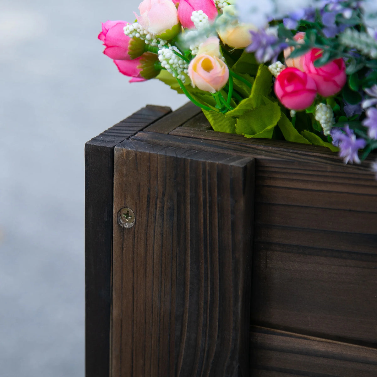 Wooden Garden Raised Bed Planter Box for Flowers & Vegetables, 100 x 36.5 x 36cm