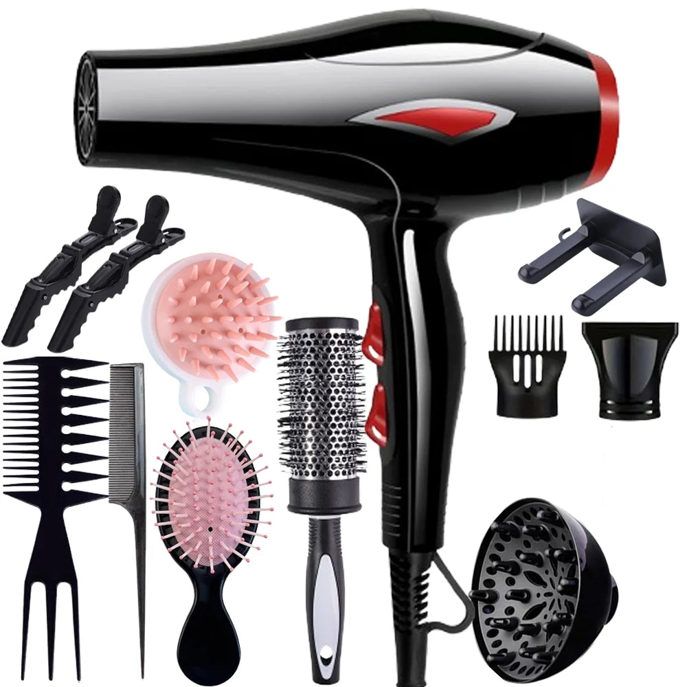 1600W Ionic Hair Dryer with Concentrator Nozzle, 3 Speed Settings, UK Plug