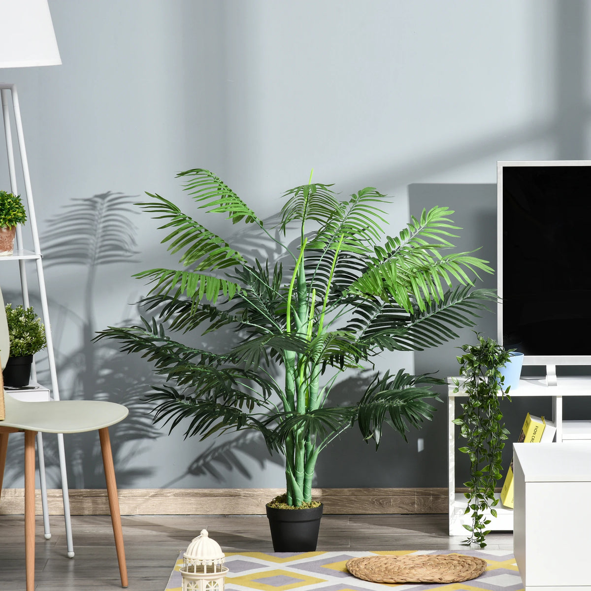 125cm/4FT Artificial Palm Plant, Decorative Tree with Pot