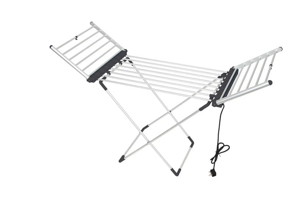 XL Heated Clothes Airer with Timer, Foldable Winged Electric Airer