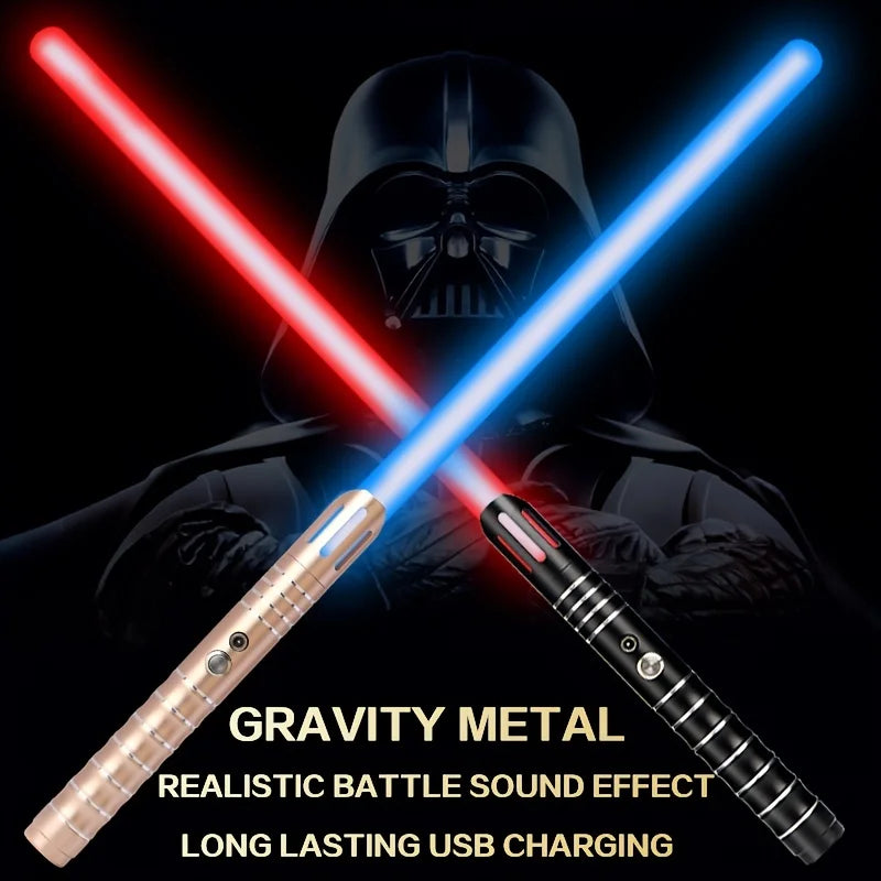 Light Up Saber 16 Colours RGB LED Laser Sword with Sound Effects Metal Handle Quiet Mode for Kids Cosplay and Christmas Gift