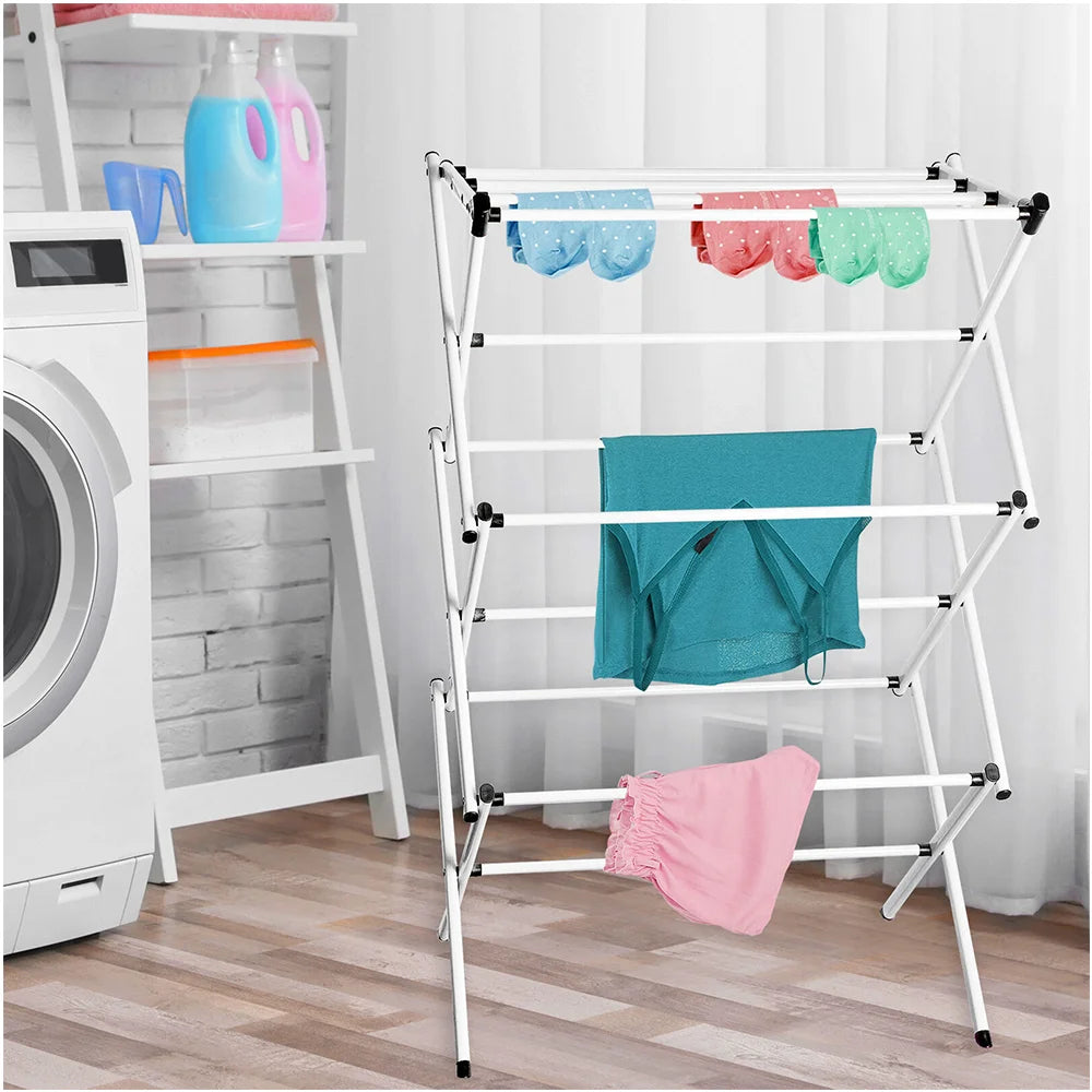 3-Tier Heavy Duty Clothes Airer, Foldable Laundry Drying Rack for Indoor and Outdoor Use