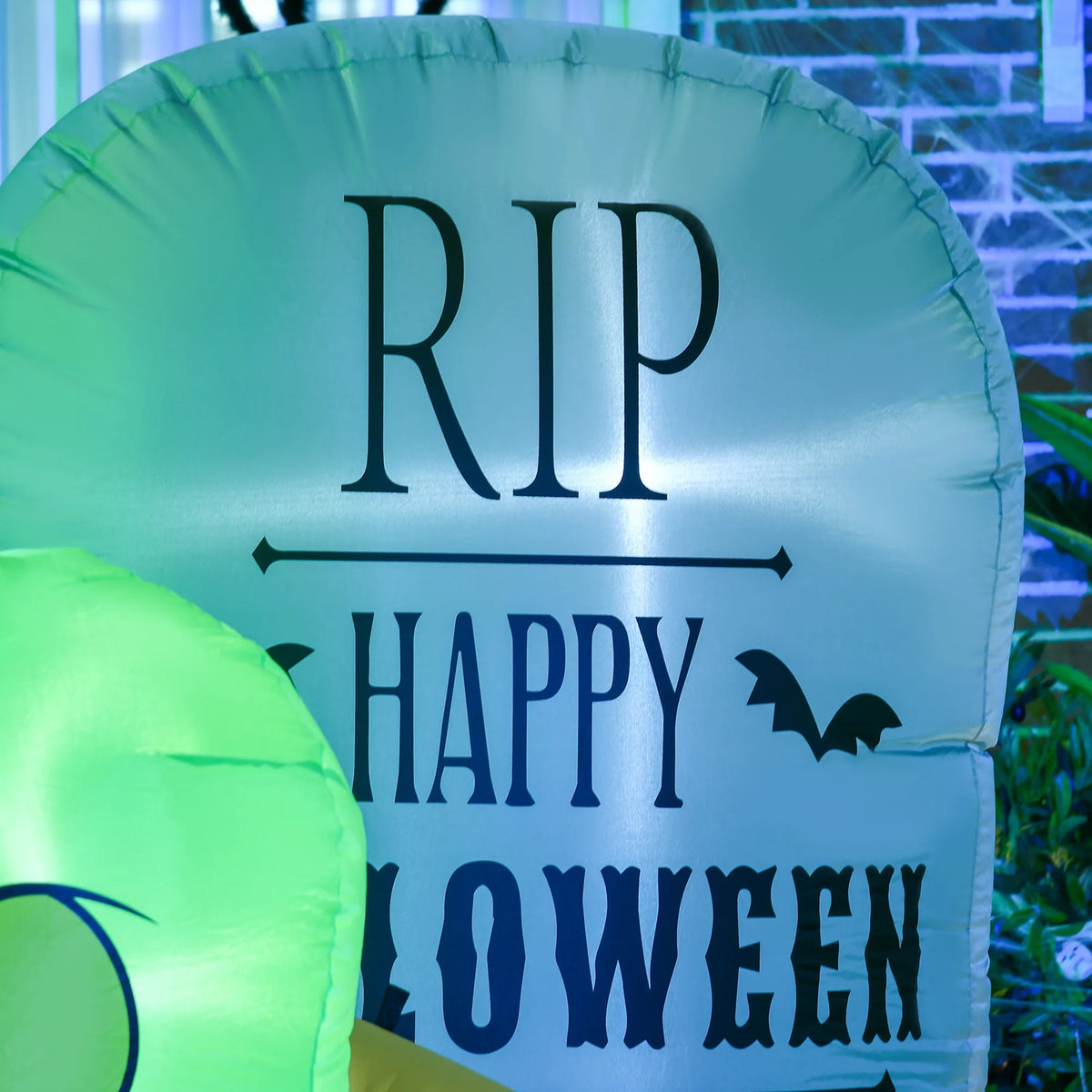 5ft Inflatable Halloween Ghost and Tombstone with LED Lights, Garden Decoration