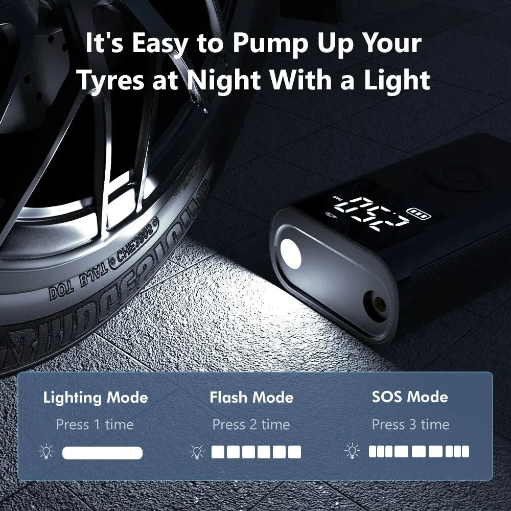 Mini Air Compressor 12V 150PSI Portable Electric Air Pump Car Tire Inflator for Motorcycle Bicycle Tire Air Filling Pump