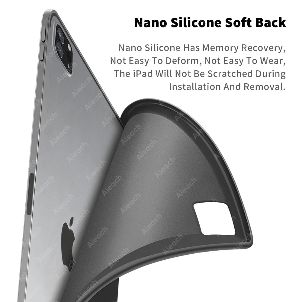 AIEACH Ipad Case Keyboard for Pro 13 M4, 12.9 3-6Th, 11 1-4Th, Air 13/11 M2/M3, Air(4-5Th), Ipad 7-10Th, Backlight Pencil Holder