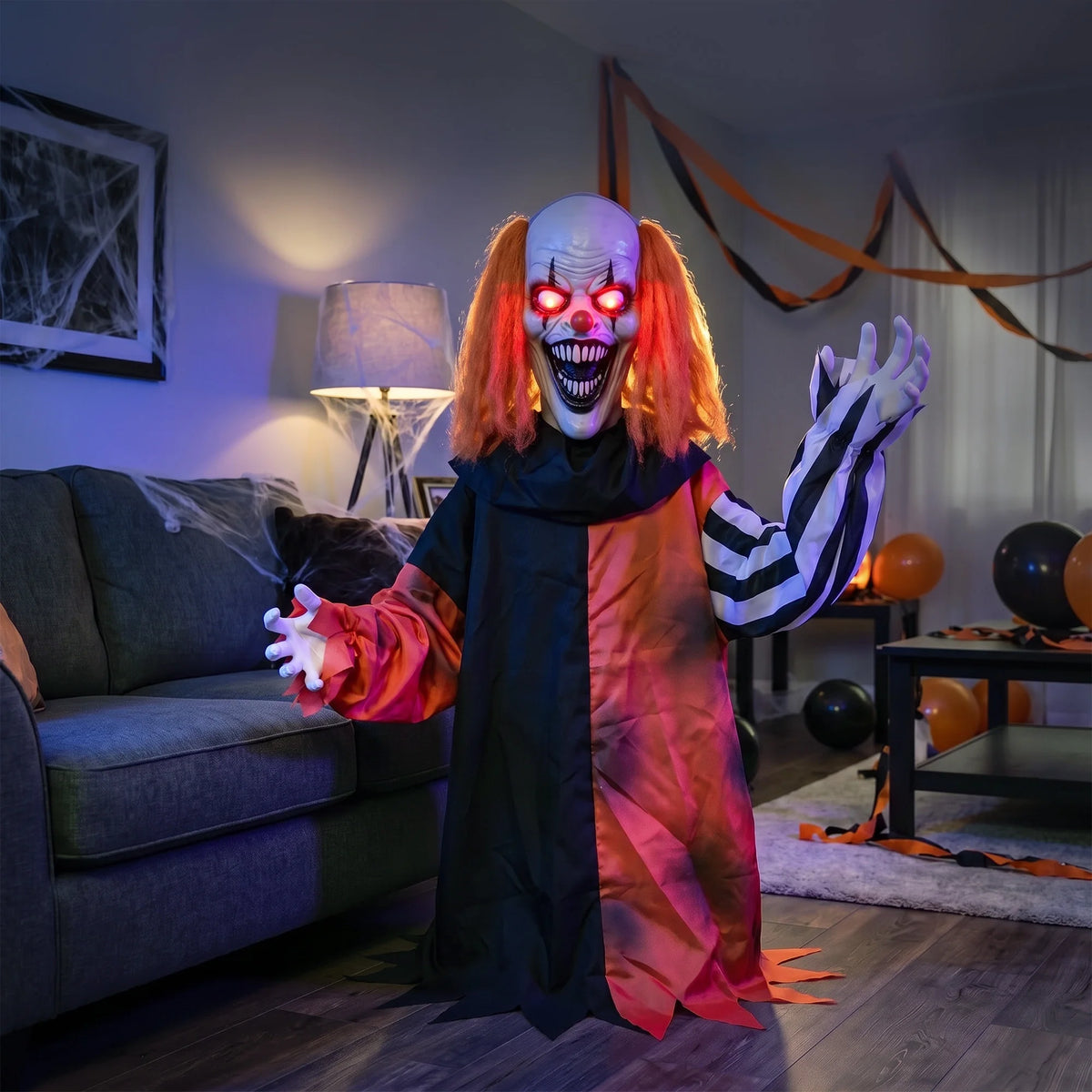 Animated Face-Changing Halloween Clown Prop, 85cm