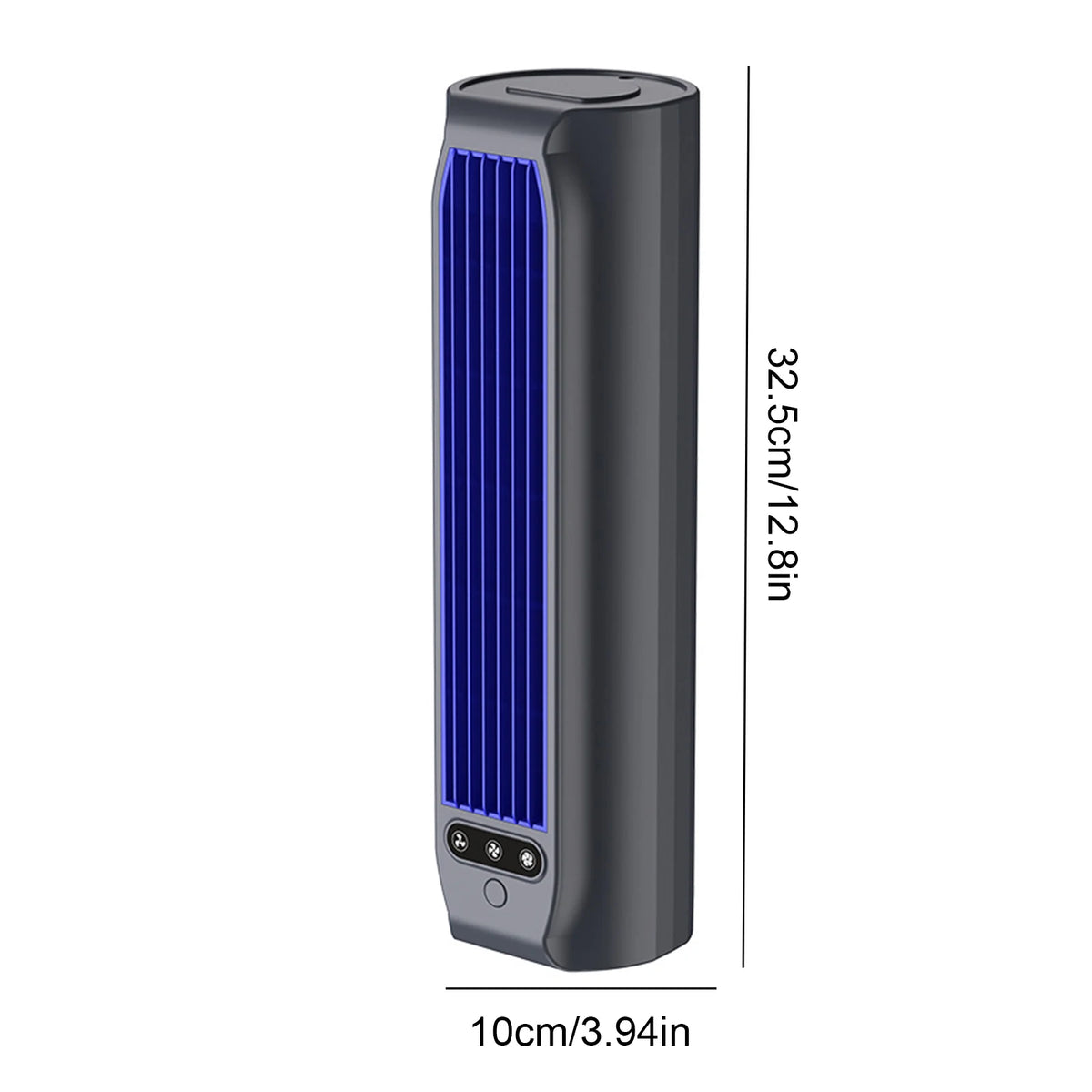 USB Rechargeable Bladeless Air Cooler Wall Mount or Desktop 3 Speeds LED Touch Screen 3000mAh for Bedroom Office