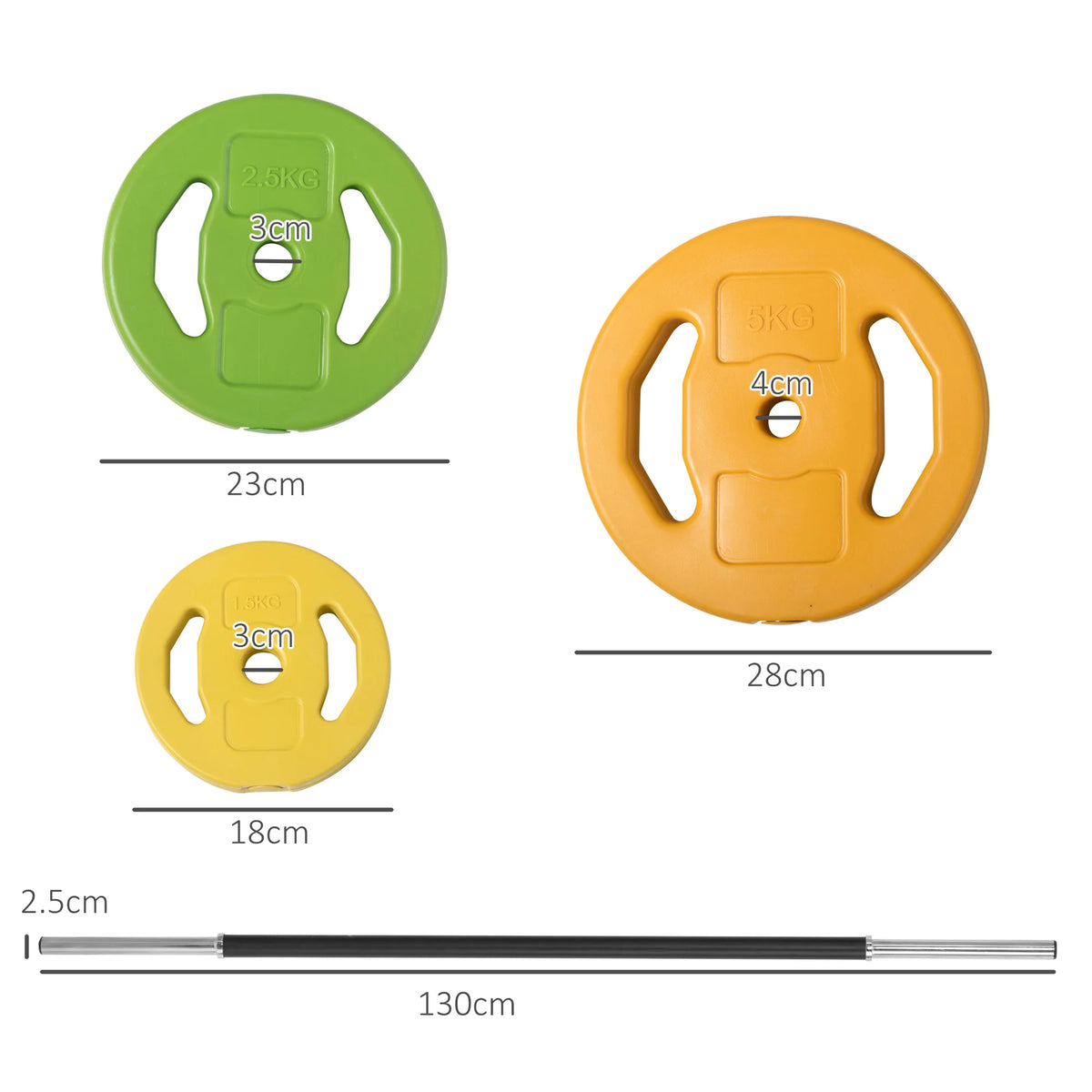 20kg Barbell Weights Set, Adjustable Weights with Non-slip Handle, for Women and Men Home Gym Exercise