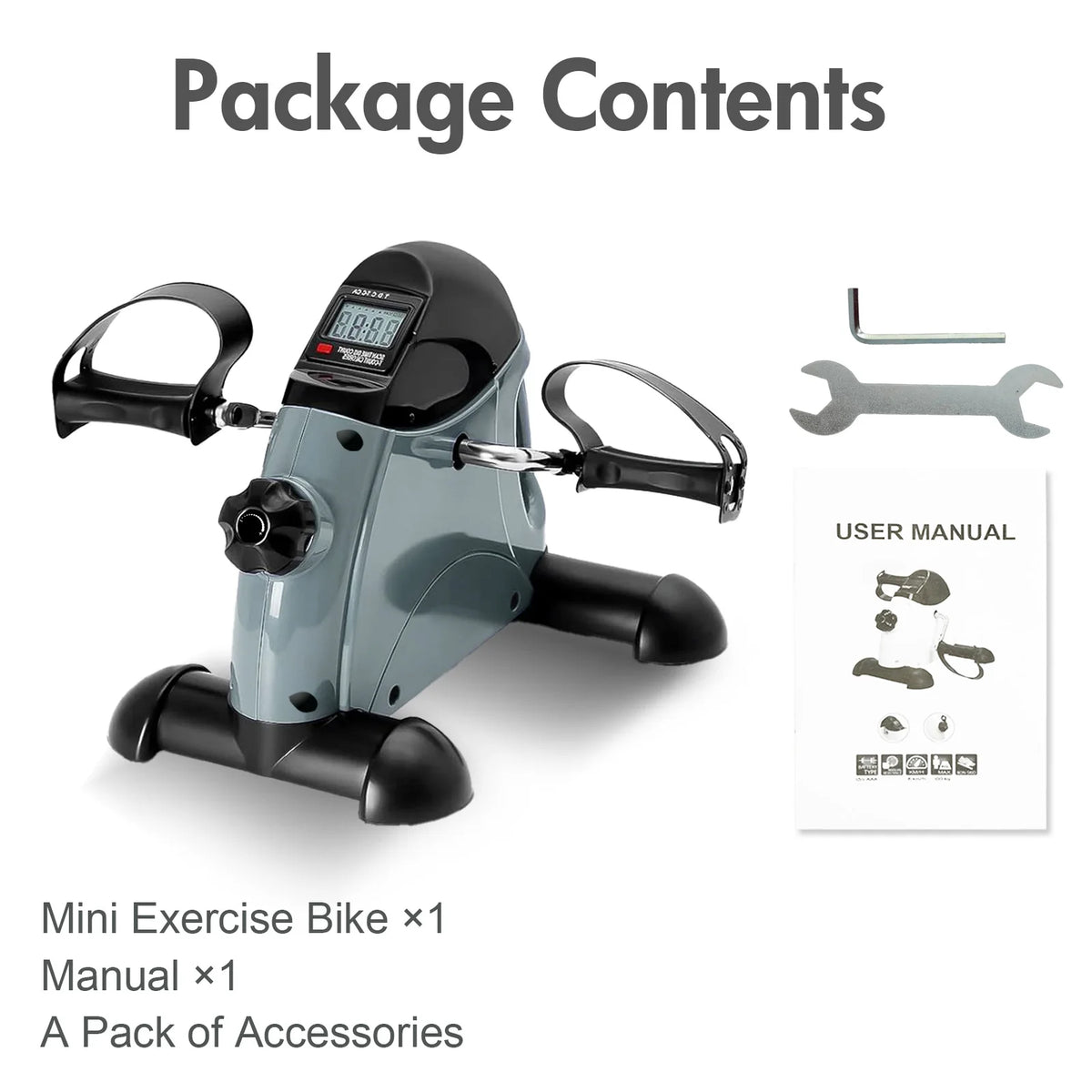 Mini Pedal Exercise Bike Under Desk Portable Cycle Trainer with LCD Display for Home Office