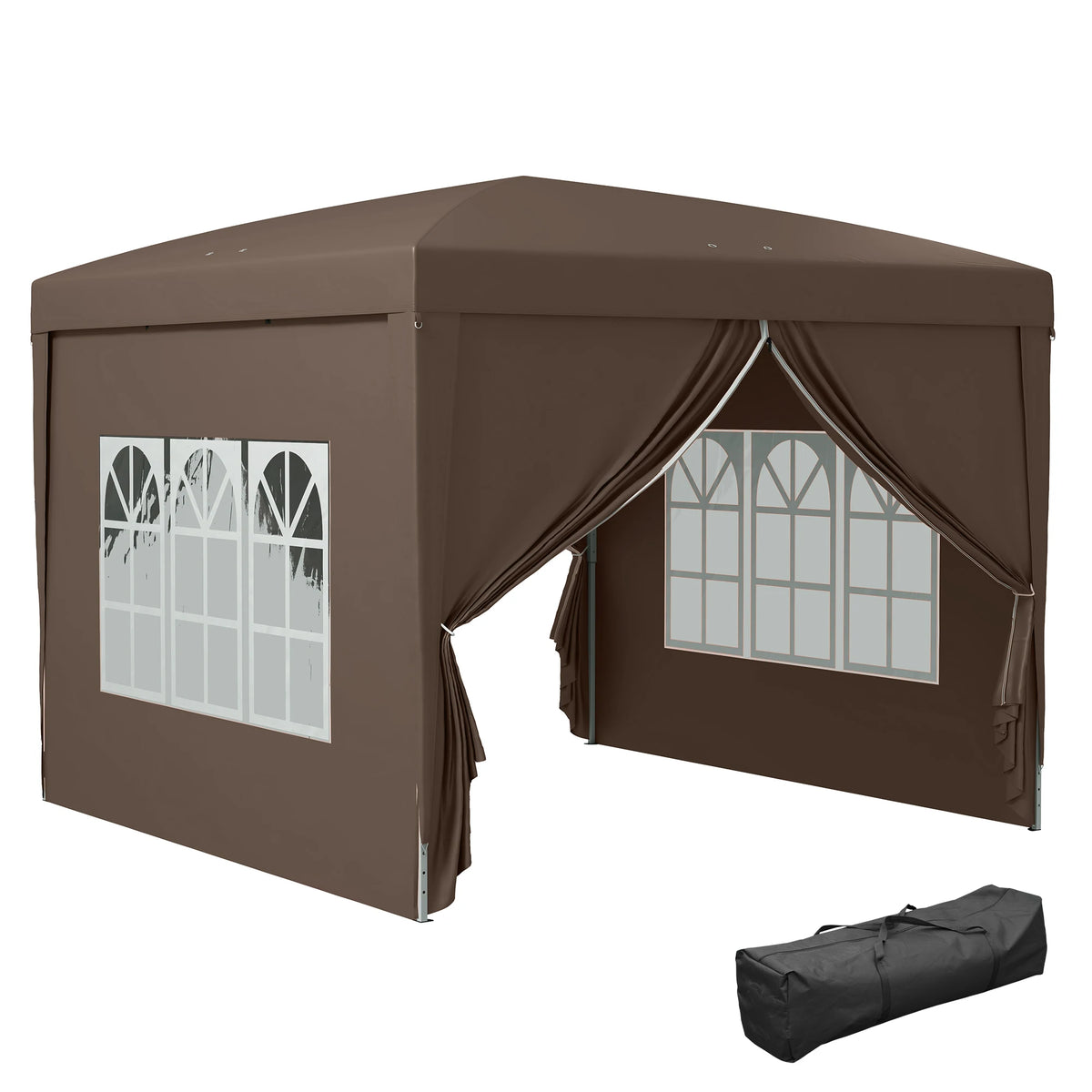 Pop Up Gazebo 3x3m with 2 Removable Walls Water and UV Resistant Powder Coated Steel Guy Ropes and Carry Bag