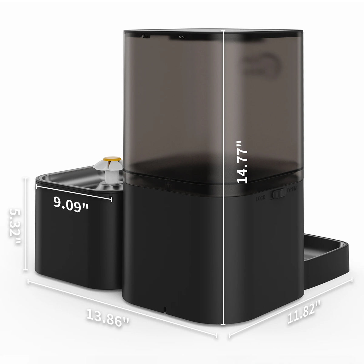 2 in 1 Smart Cat Feeder 6L Automatic Food Dispenser with 2.5L Water Fountain App Control Timed Feeding