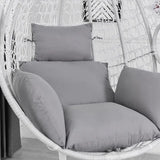 Egg Chair Replacement Cushion Set with Headrest Pillow, Non-Slip Straps and PP Cotton Filling