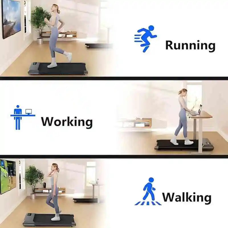 Under Desk Treadmill 35.5x15.5 Inch Run Area 1-6KM/H Remote Control LCD Display Bluetooth for Home