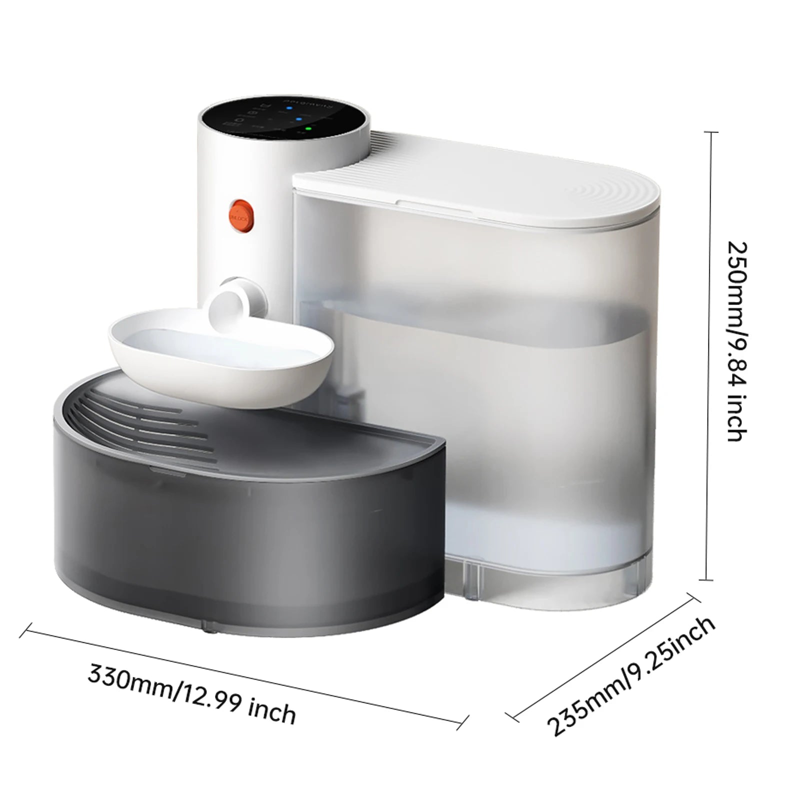 Smart Pet Water Fountain 3L Filterless Automatic Cat Water Dispenser Wireless Rechargeable Ultra Quiet