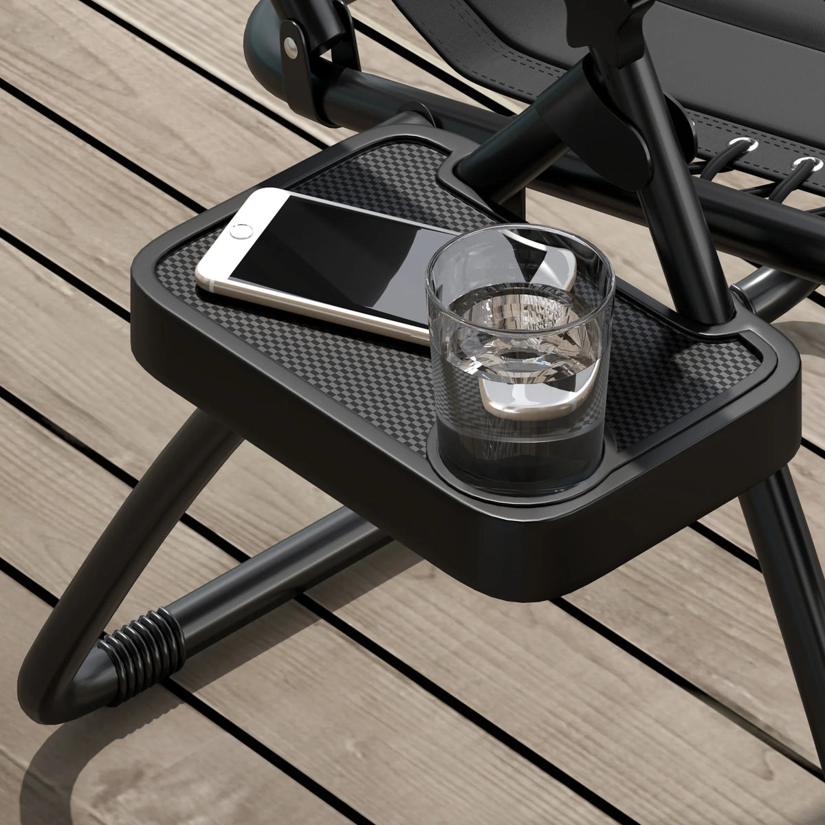 Zero Gravity Lounger Chair, Folding Reclining Patio Chair with Padded Seat, Cup Holder, Soft Cushion