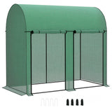 Walk-In Tomato Greenhouse with Arched Top, Roll-Up Doors and Reinforced Plastic Cover