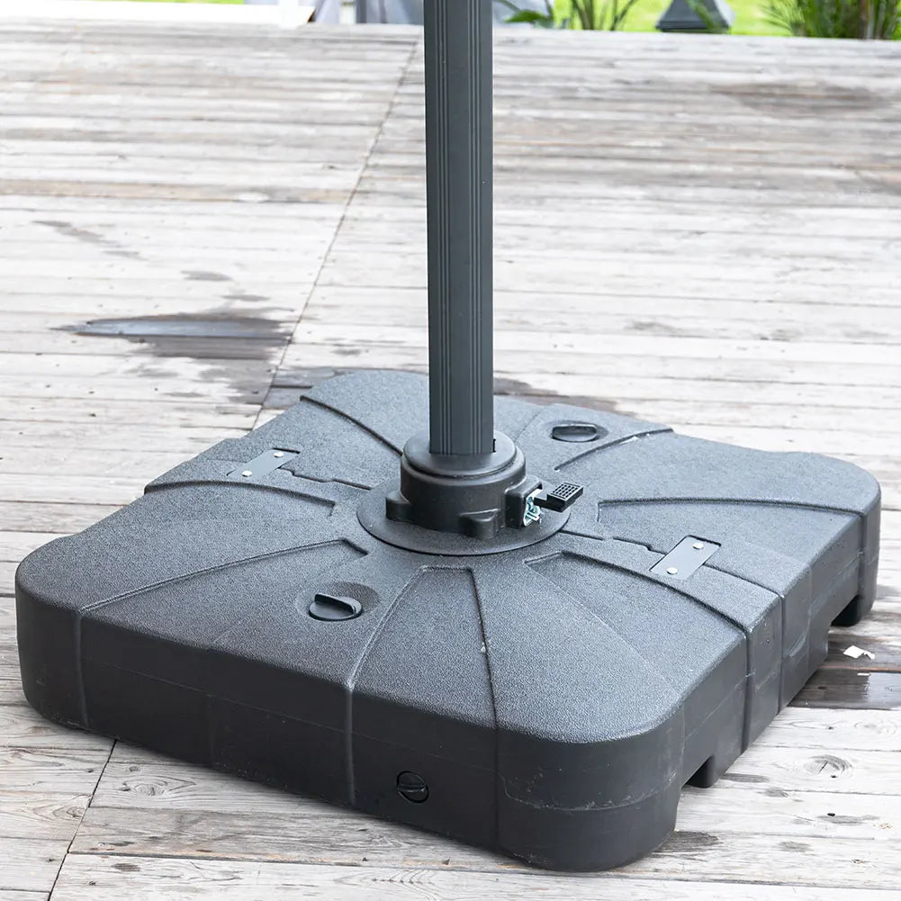 HDPE Square Plastic Outdoor Umbrella Stand, Fillable Parasol Base