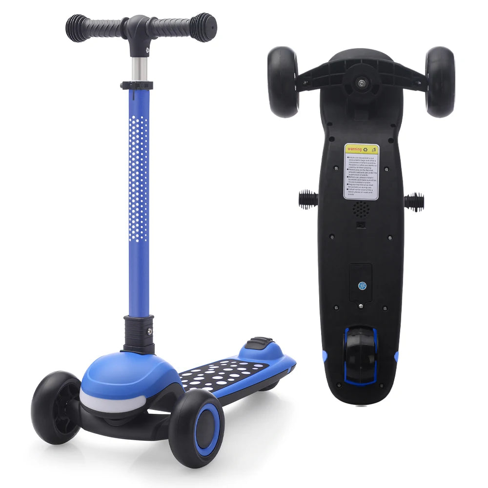 Kids Scooter Foldable 3 Wheel Adjustable Height Light Up Deck Scooter