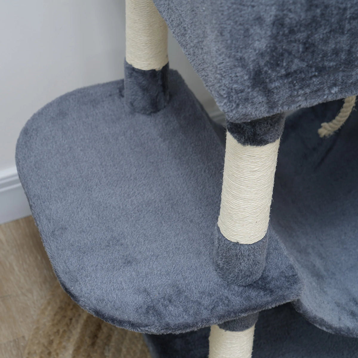 PawHut 206cm Large Cat Tree Scratching Posts Beds Condos Toys Dark Grey