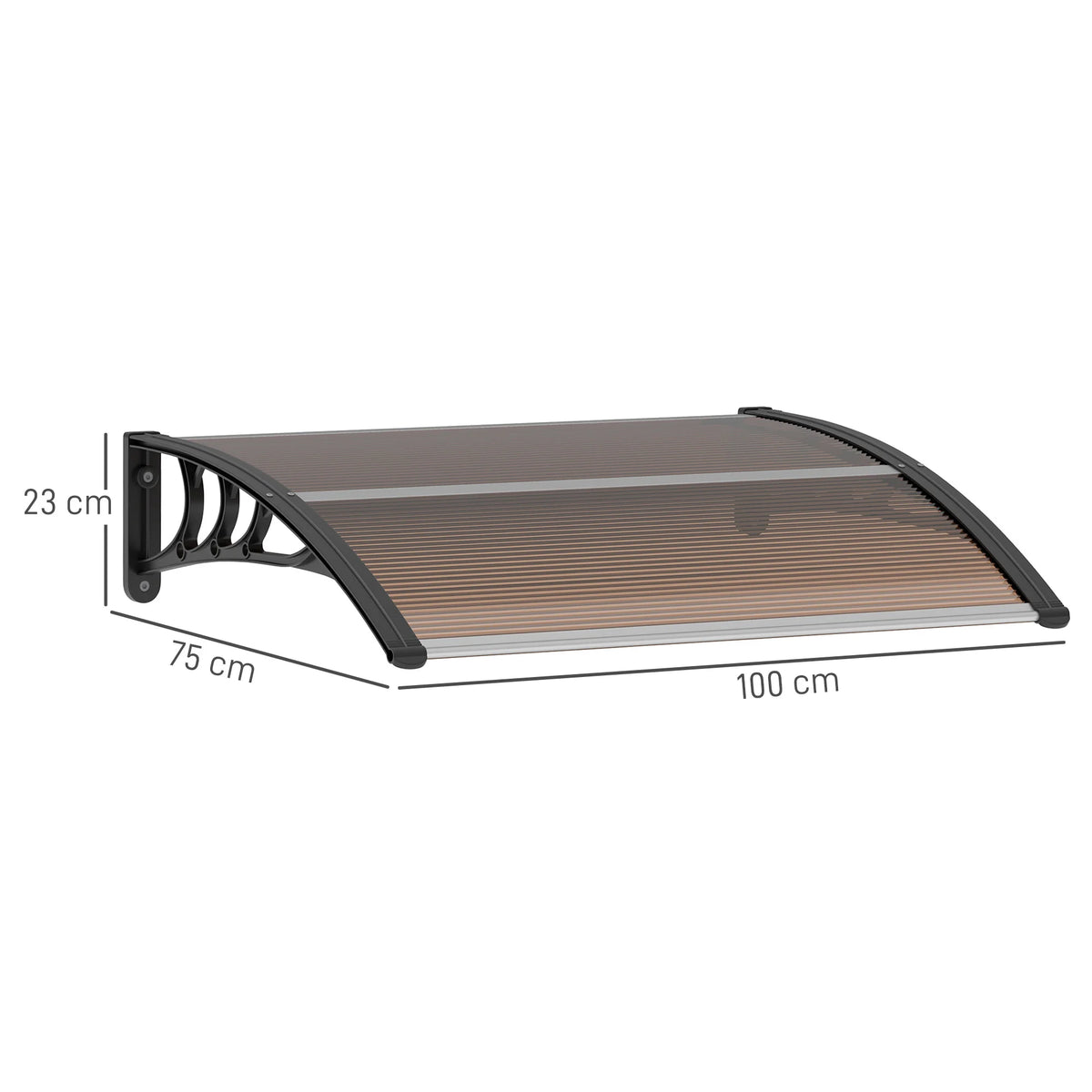 Outdoor Window Door Canopy with Awning, Porch UV Water Cover, Brown