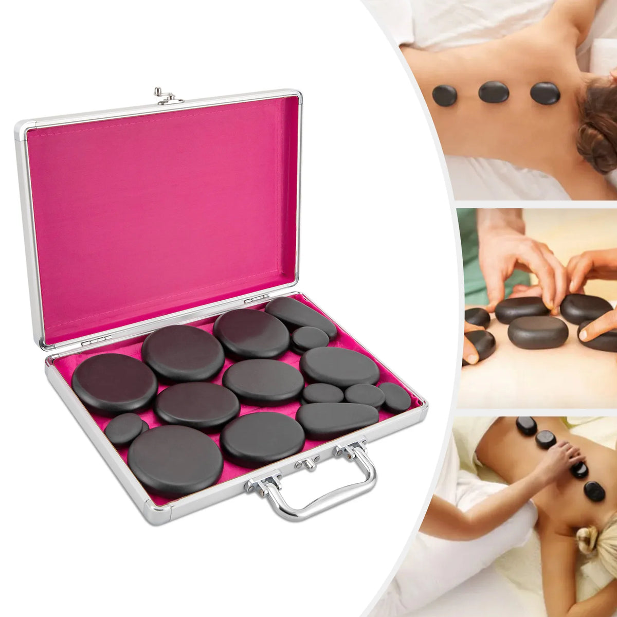 Hot Stone Massage Set with Heater 18 Piece Constant Temperature Spa Kit Budget Wellness Gadget