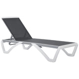 Aluminium Garden Sun Lounger with 5-Position Adjustable Back, Breathable Texteline Seat and Wheels
