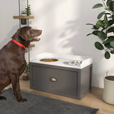 Raised Dog Bowl Station with 21L Storage Drawer and 2 Stainless Steel Bowls for Large Dogs