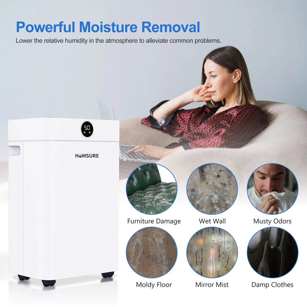 20L per Day Dehumidifier with 24-Hour Timer and Auto Defrost