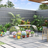 Tunnel Greenhouse with Steel Frame and Transparent PE Cover Roll-Up Zip Door for Garden Outdoor Growing