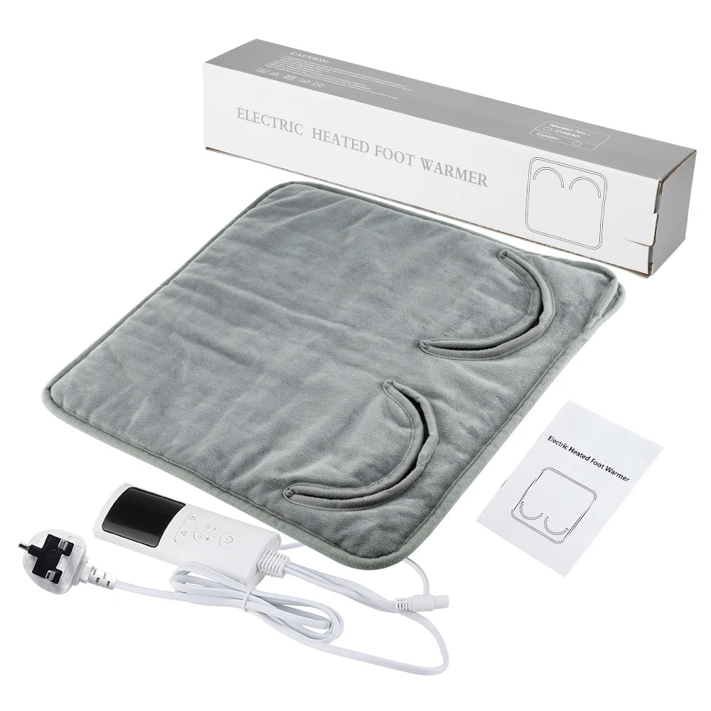 Electric Foot Warmer Pad, Washable Heated Foot Mat with 9 Heat Settings