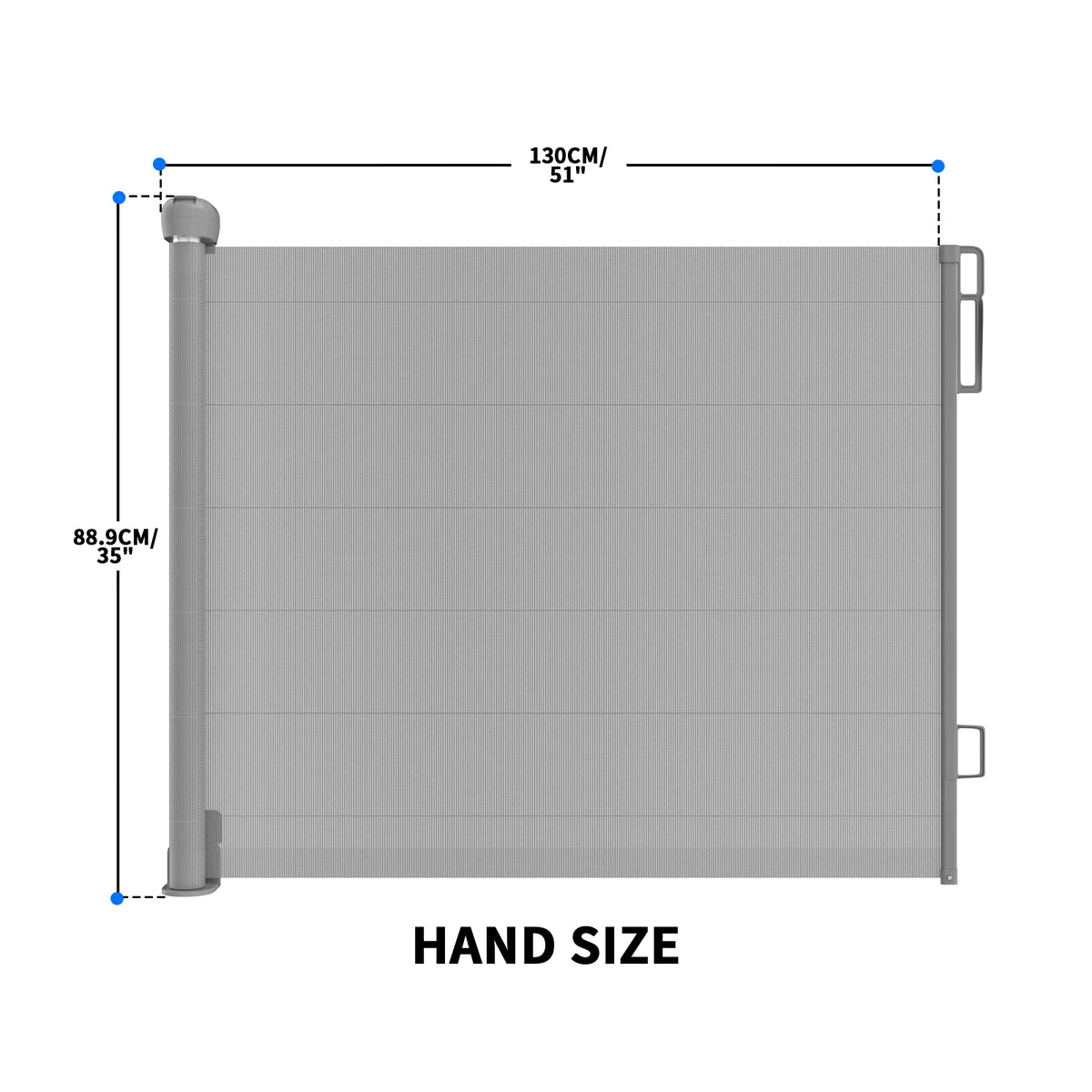 Retractable Aluminium Alloy Stair Gate 130x89cm Portable Baby Pet Safety Gate Grey White
