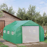 3.5 x 3m Walk-In Tunnel Greenhouse with Roll-Up Door, 6 Mesh Windows and Galvanised Steel Frame