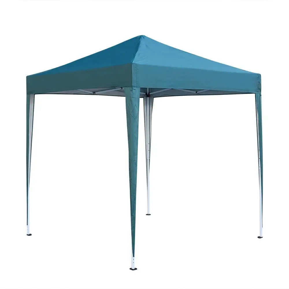 2x2m Waterproof Pop Up Gazebo Steel Frame 4 Polyester Sidewalls Church Windows for Garden Party BBQ Green