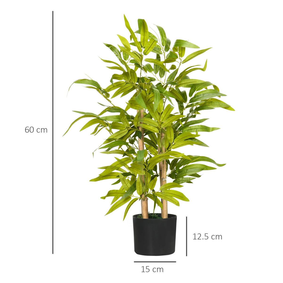 Potted Artificial Bamboo Tree Plant for Desk, Indoor and Outdoor, 60cm