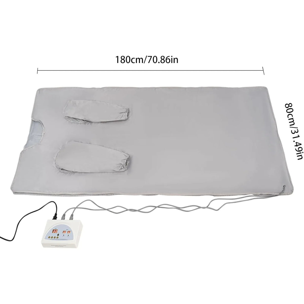 Portable Infrared Sauna Blanket 650W with Remote Control, Silver