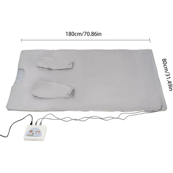 Portable Infrared Sauna Blanket 650W with Remote Control, Silver
