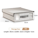 Non-Woven Fabric Storage Box Foldable Wardrobe Organiser for Bed Sheets Blankets Quilts Clothing Grey Beige